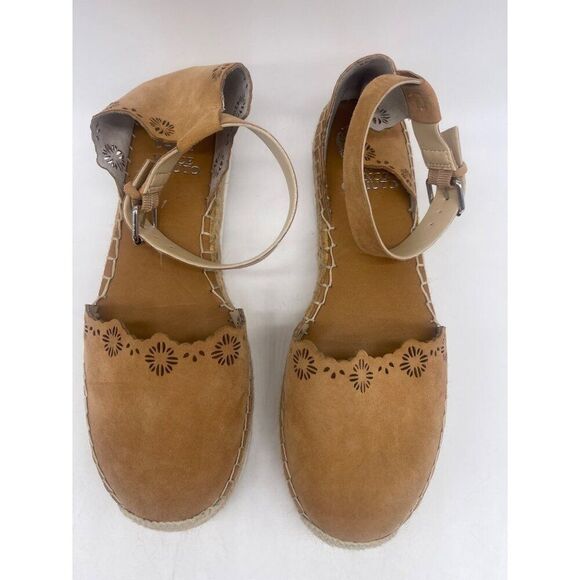 Vince Camuto Women Tan Lazer Cut Espadrille Sandals Size  9.5 - Picture 4 of 9